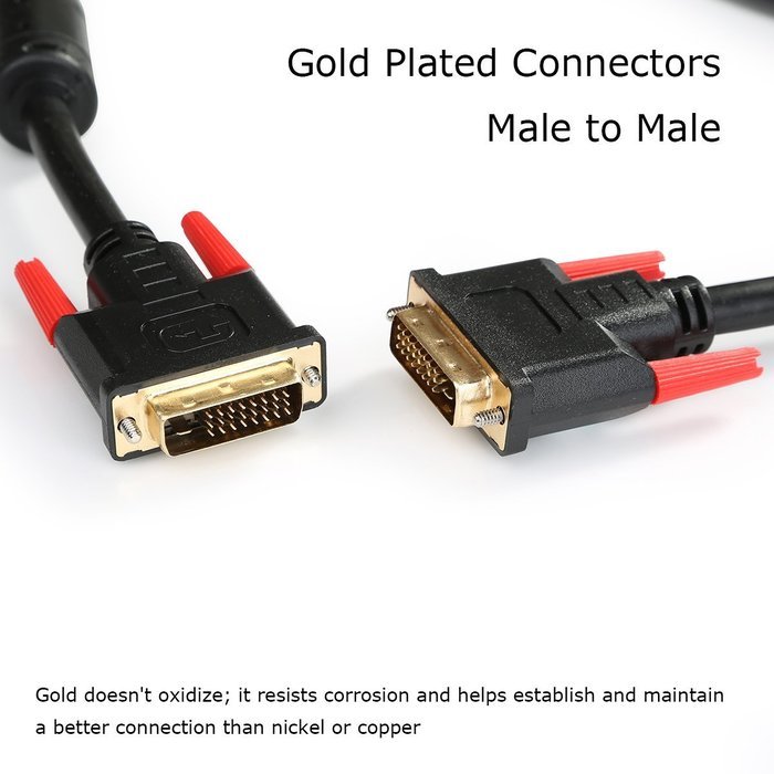 Infinnet DVI-D Dual Link Cable 3ft, Premium DVI-D Male to Male Computer Video Cord, DVI-D Dual Link 24+1 M-M Monitor... N9