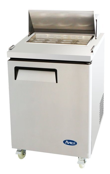 Atosa USA MSF8301 Stainless Steel Sandwich/Salad Prep Table 27-Inch One Door Refrigerator