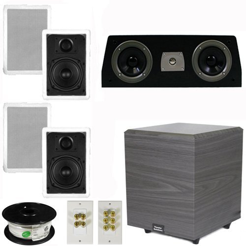 Theater Solutions 5.1 Home Audio Speakers 4 Speakers, 1 Center, 10" Powered Sub and More TS50WC51SET4