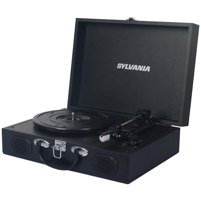 Sylvania STT102USB Portable USB Encoding Turntable Record Player in Suitcase