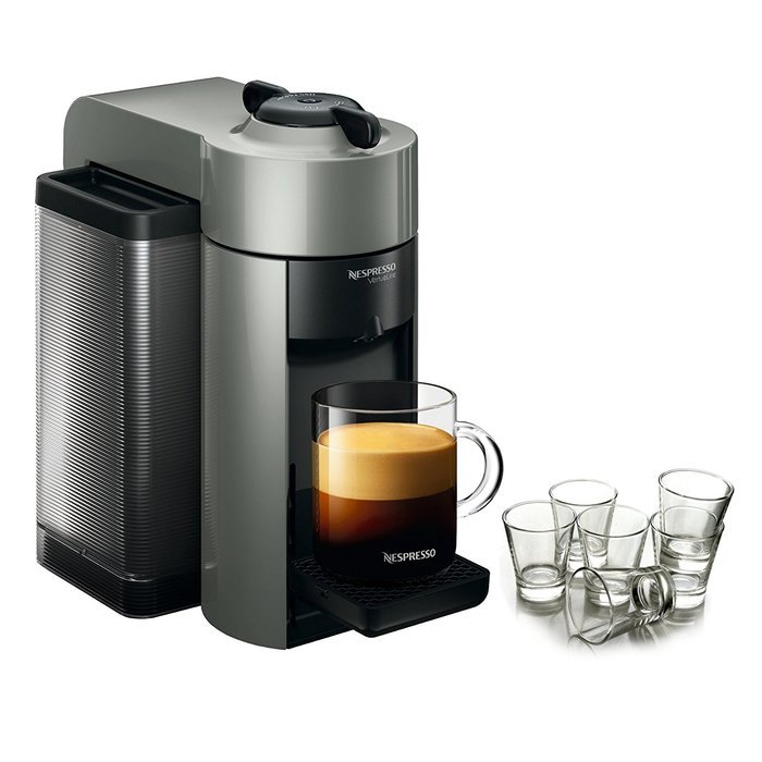 Nespresso VertuoLine Evoluo Grey Coffee and Espresso Maker with 40 Capsule Storage Drawer and Free Set of 6 Espresso... N3