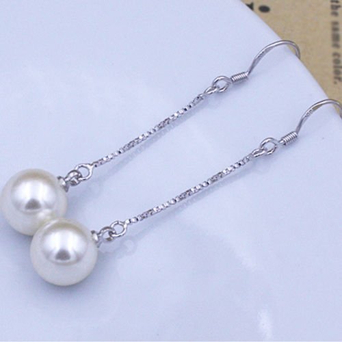 Women Fashion Jewelry 925 Silver Sterling vintage Dangle Earrings Elegant Stud C N9