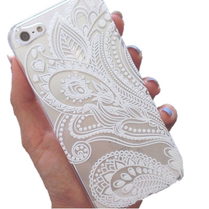 iPhone 7 Plus Case, iPhone 7 Plus Henna Case, UnnFiko Henna Clear Plastic Case Cover for Apple iPhone 7 Plus (... N10