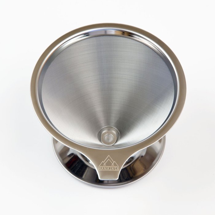 Premium Cone Coffee Dripper - Stainless Steel Pour Over System - No Paper Filter Needed - Includes a Matching... N2