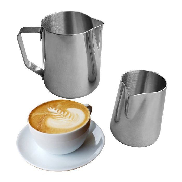 Premium-grade Stainless Steel Milk Foaming Pitcher Coffee Steaming Jug, 12 oz