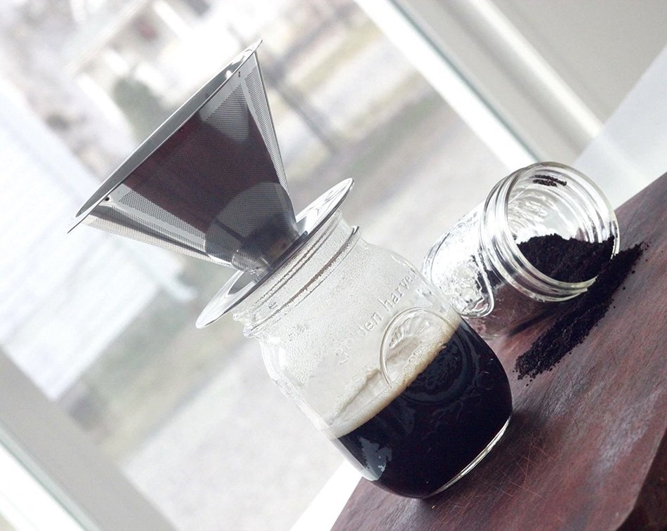 Stainless Steel Pour Over Dripper Reusable Coffee Filter Cone/ Filtro de Acero Inoxidable para Caf&eacute; N2