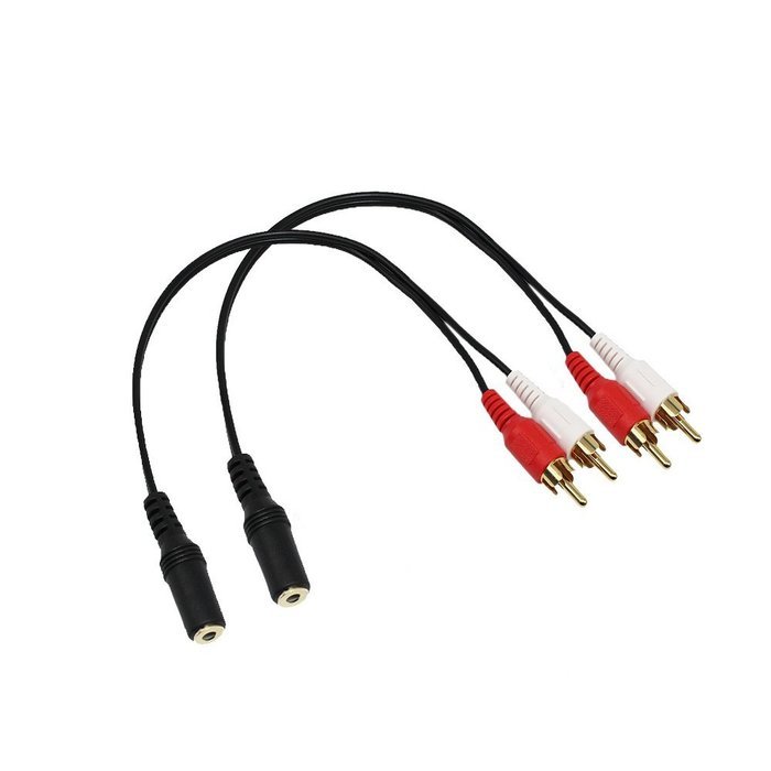 Aoyoho 2 Pack Gold 3.5MM 6" Stereo Female Mini Jack To 2 Male RCA Plug Adapter Audio Y Cable N2