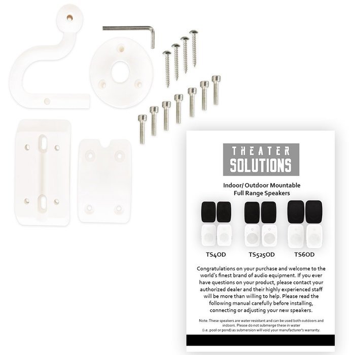 Theater Solutions TS525ODW Indoor or Outdoor Speakers Weatherproof Mountable White 4 Pair Pack