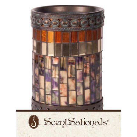 Mosaic Wax Warmer, Gatsby Bronze Glass, Metal 001-78074 by ScentSationals