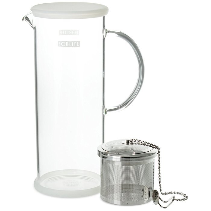 FORLIFE LUCENT Glass Iced Tea Jug with Capsule Infuser, 48-Ounce, Charcoal N6