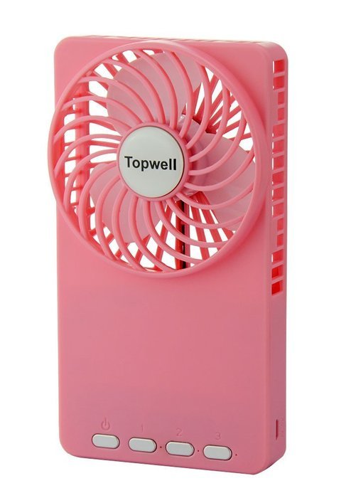 Topwell Ultra-thin Rechargeable Hand-Held Mini Fan with Li-ion 18650 Rechargeable Battery - Black N27