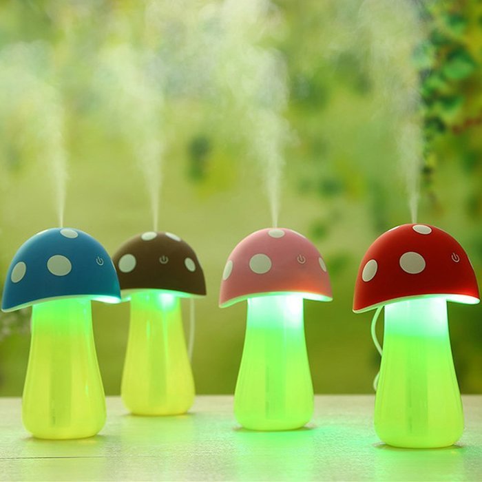 200ml Portable Mini USB Ultrasonic Mashroom Humidifer Diffuser With LED Lights, It's Cute Cool Mist Air Humidifier... N7