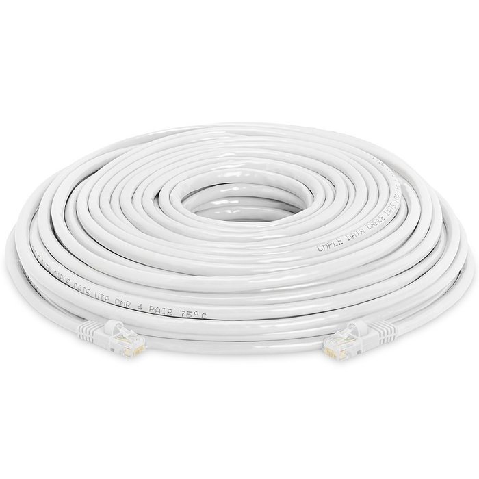 Cmple - RJ45 CAT5 CAT5E ETHERNET LAN NETWORK CABLE -75 FT White N104