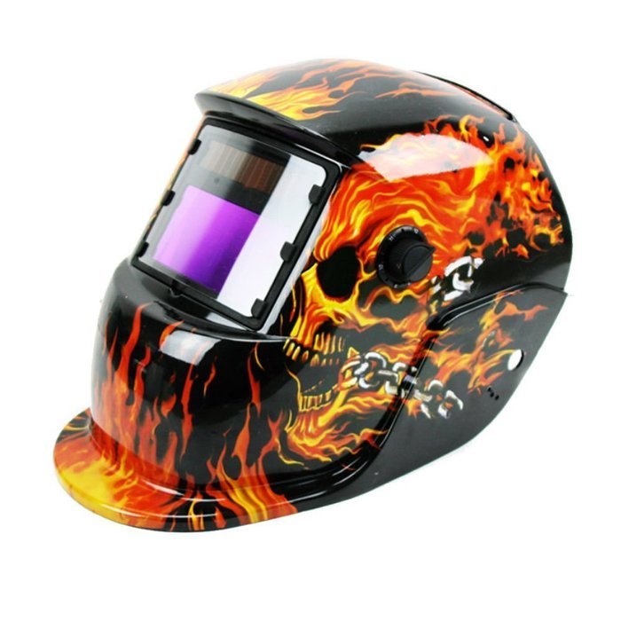 New Auto Darkening Welding Helmet Mask Welders Arc Tig Mig Grinding Solar Powered (Lighting Skeleton) by D2B N8