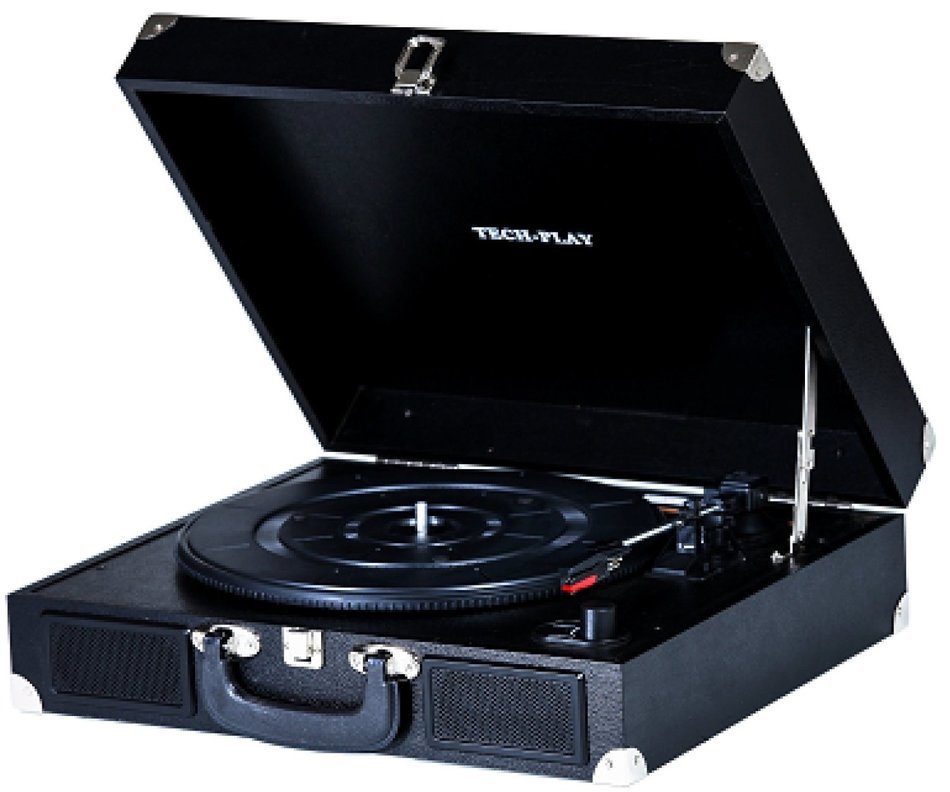 TechPlay ODC5E-BK AC/DC Portable suitcase 3 SPEED TURNTABLE WITH PC LINK AND BUILT-IN SPEAKER N5