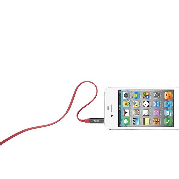 Belkin MiXiT Tangle-Free Aux / Auxiliary Cable, 3 Feet (Purple) N10