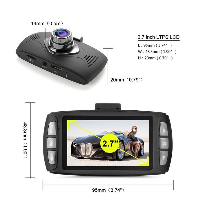 KEHAN KH823-30VP Full HD 1920*1080 Car DVR Dash Cam Dashboard Camcorder 170&deg; Wide Viewing Angle 2.7" Screen Ambarella... N9