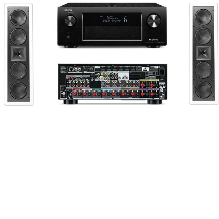 Klipsch KL-6504-THX In-Wall LCR Speaker(Pair) Denon AVR-X4000 IN-Command 7.2- White