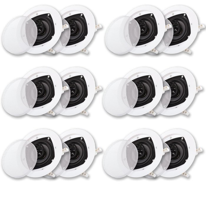 Acoustic Audio CS-IC43-6PR 200 Watt 4" 3-Way Home Theater In-Wall/Ceiling Speakers (6-Pair)