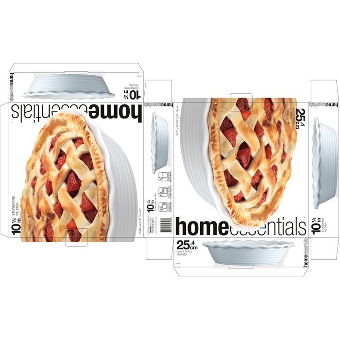 Home Essentials Embossed Ring Pie Dish, White