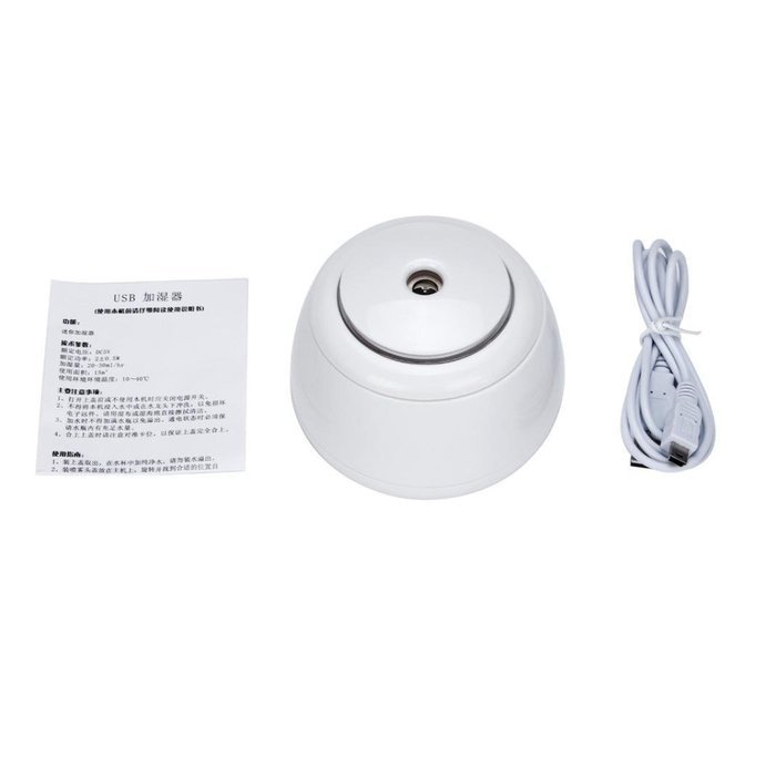 DZT1968 White Home Mini Ultrasonic Aroma LED USB Humidifier Air Diffuser Purifier Atomizer N6