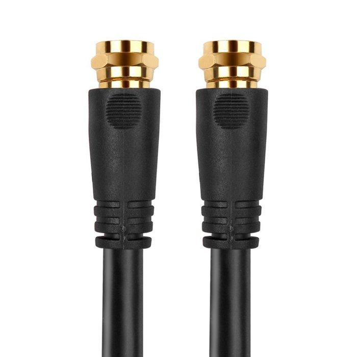 TNP Coaxial Cable (50 Feet) with F Connectors F-Type Pin Plug Socket Male Twist-On Adapter Jack with Shielded... N7