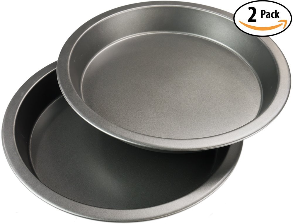 9” Round Non-Stick Pie Pan 2 Pack. Advanced Teflon & BPA-Free Coating ...