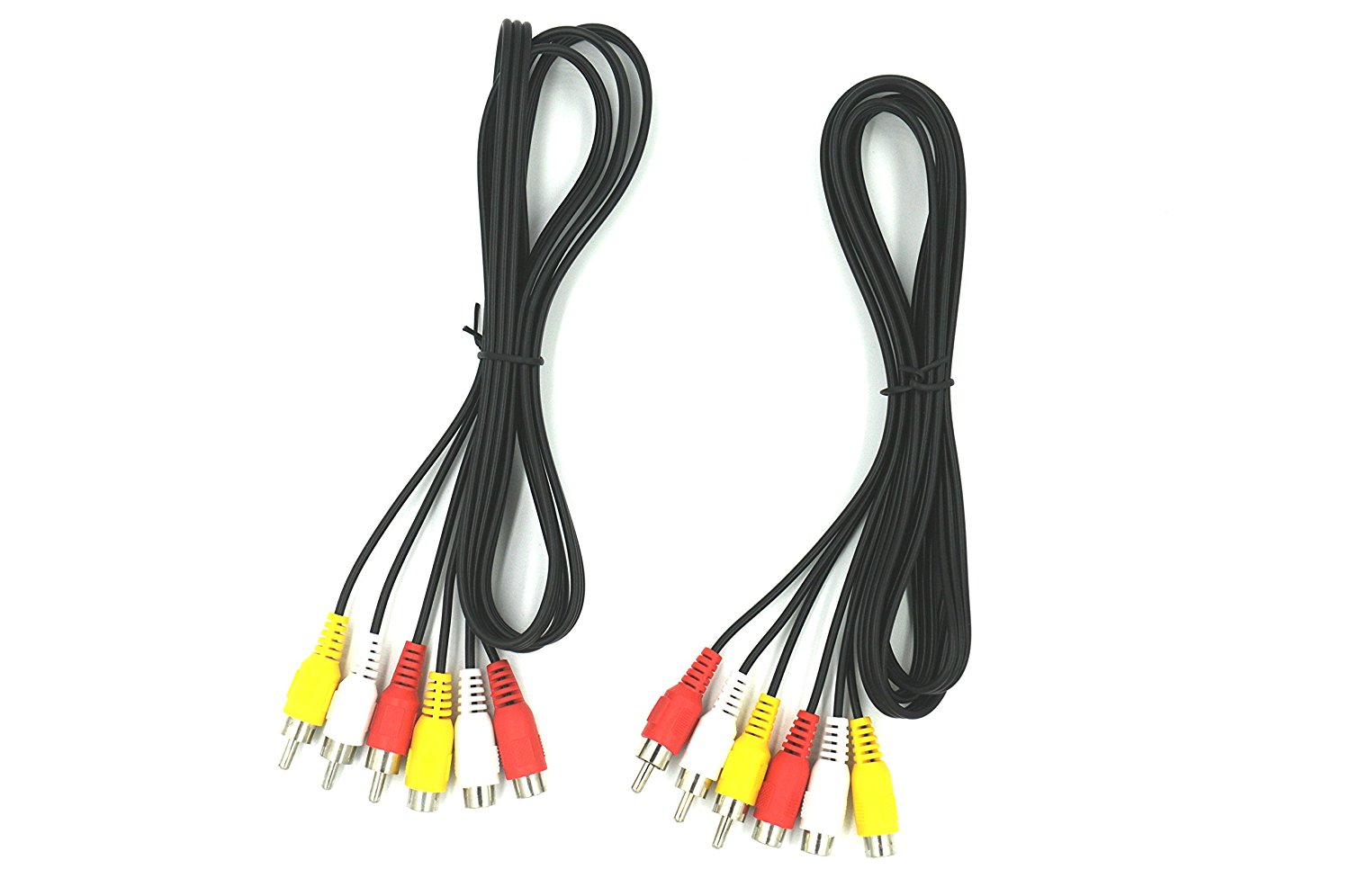 2pack 3 Rca Male To 3 Rca Female Audio Video Extension Cable 3rca Male To Female Audio Composite 4526