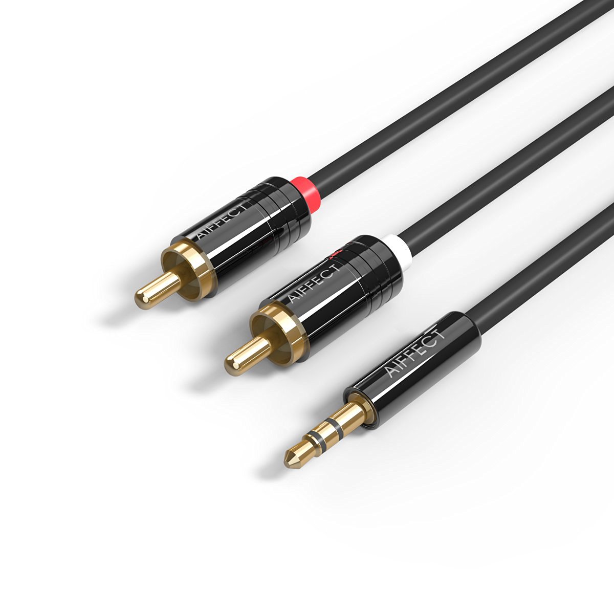 AIFFECT 6.6Ft 3.5mm to 2 RCA Stereo Audio Cable, Premium 3.5mm Aux to ...