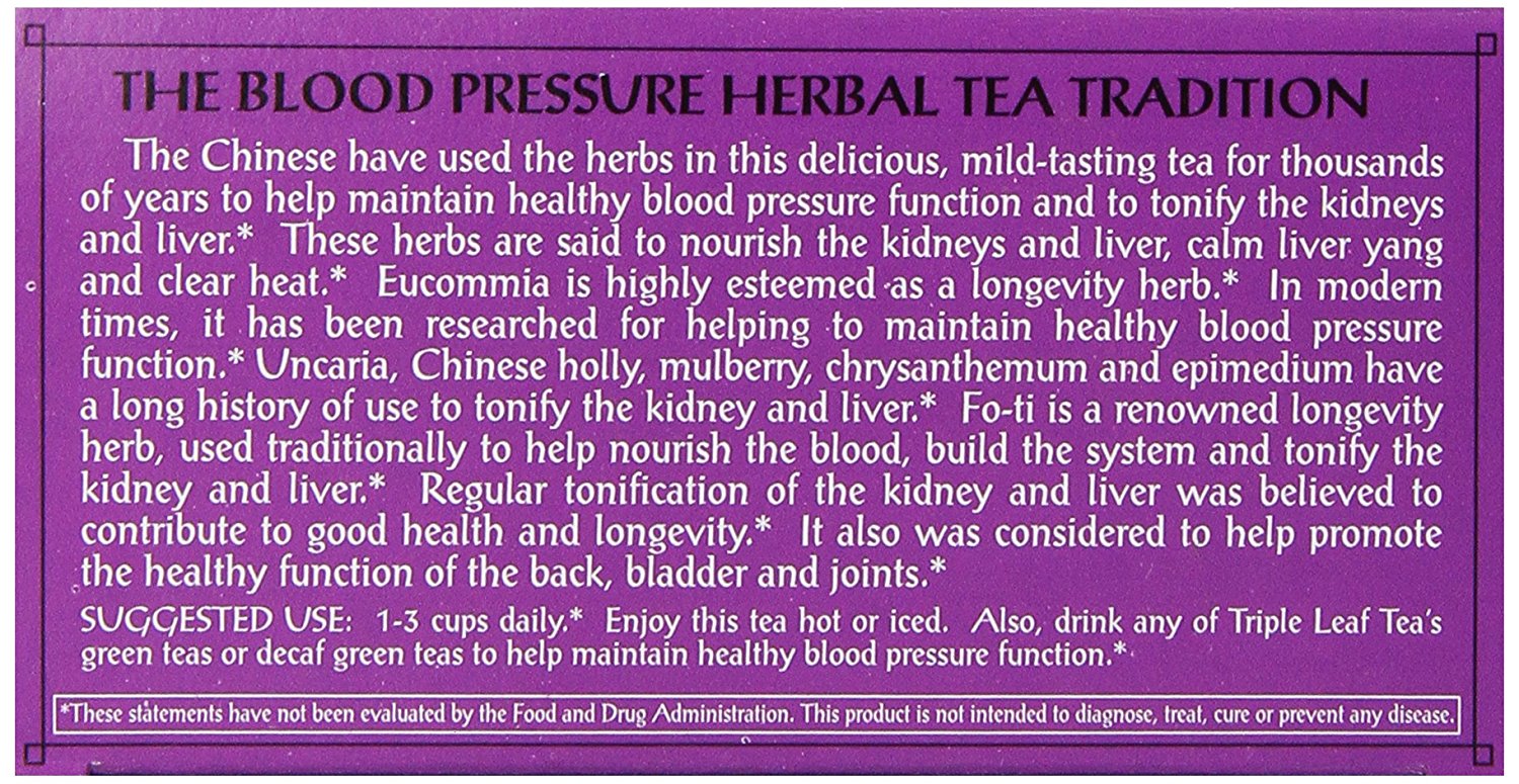 Triple Leaf Blood Pressure Tea Bags - 20 ct free image download