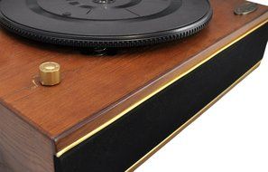 Pyle Home PNGTT1R Classic Horn Phonograph/Turntable with USB-To-PC Connection and Aux-In (Mahogany) N4