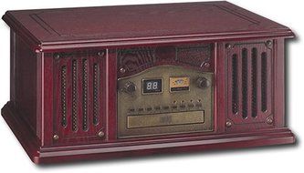 Leetac TAP-807 Nostaligia Wooden Music Center with Turntable, CD Player, AM/FM Radio N2