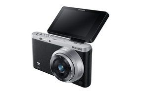 Samsung NX Mini 20.5MP CMOS Smart WiFi &amp; NFC Mirrorless Digital Camera with 9-27mm Lens and 3" Flip Up LCD Touch... N40