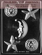 CELESTIAL ASSORTMENT chocolate candy mold &copy; Molding Instruction + Set of 2