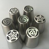 7pcs Russian Tulip Icing Piping Nozzles Cake Pastry Sugarcraft Plunger Tip Hot Sale