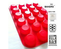 MJBAKERS Mini Muffin Pan- 24 Cups Premium Perfect Portion Control Baking Pans- Non Stick Food Grade Siicone Mold... N2