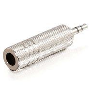 C2G/Cables To Go 40635 3.5mm Stereo Male to 6.3mm (1/4 Inch) Mono Female Adapter, Metallic Silver N2