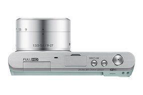 Samsung NX Mini 20.5MP CMOS Smart WiFi &amp; NFC Mirrorless Digital Camera with 9-27mm Lens and 3" Flip Up LCD Touch... N52