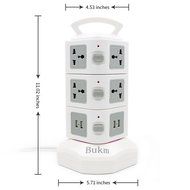 Surge Protectors USB, Bukm Smart Power Strip Tower, 4-Port USB Travel Charger Charging Station 10-Outlet Surge... N26
