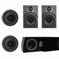 Theater Solutions 5.1 Home Theater 6.5" Speaker Set with Center, 10" Passive Sub More TS65CWC51SET10