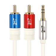 Super HD 3.5mm Aux to 2RCA Y Splitter Stereo Audio Cable Male Type OFC Conductor High Flexible PVC Jacket Dual... N16