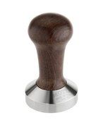 Motta 8140/M Professional Flat Base Coffee Tamper, 53mm, Brown Handle