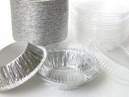 New Disposable Aluminum 5" Tart Pan/individual Pot Pie Pan w/ Clear Dome Lid -501P (50)