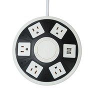 COOSA Smart Socket 5-AC Outlet + 2 USB Outputs UFO Shape Power Strip for Home/Office 2500W 10A /250V with 6.5... N2