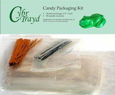 Cybrtrayd MdK50 Chocolate/Candy Packaging Bundle, Includes 50 Treat Bags, 50 Metallic Twist Ties and Copyrighted...