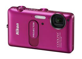 NIKON - Coolpix S1200pj Black 14.1-Megapixel Zoom Digital Camera with Built-In Projector N6