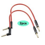 Seadream 2Pack 6 inch 4-Pole 3.5mm Male Right Angle to 3.5mm Female Stereo Audio Cable Headset Extension Cable... N7