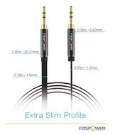 FosPower [4ft] 3.5mm Male to 3.5mm Male [AUX] Stereo Audio Cable - 24K Gold Plated Flat Tangle-Free Auxiliary... N30