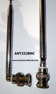 TELESCOPIC BNC MALE SWIVEL ANTENNA WITH METAL CONNECTOR FOR PORTABLE OR BASE RADIO SCANNERS, AND FREQUENCY COUNTERS