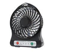 ZOOM K-010BATT 4" 3 Speed Portable USB Rechargeable Tabletop Fan with LED Light, Mini